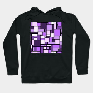 Purple Square and Rectangle Geometric Patterns - Disco Vibes Hoodie